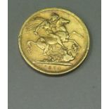 A Victorian gold sovereign,