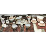 Two boxes of various china wares to include Copeland Spode New Stone foliate decorated dinner ware,