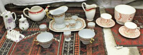 Two boxes of various china wares to include Copeland Spode New Stone foliate decorated dinner ware,