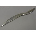 A modern silver paper knife of dual elliptical form (by Graham Stewart of Dunblane,