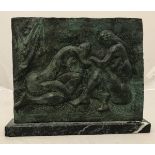 GUNDY "Idyll II" two women bathing, a verdigris patinated bronze plaque signed lower left,