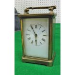 A circa 1900 brass cased carriage clock,