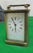 A circa 1900 brass cased carriage clock,