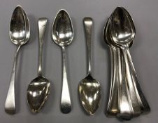 Fourteen Georgian silver "Old English" pattern tablespoons (various dates and makers),