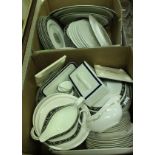 A Wedgwood "Runnymede" dinner service, 12 place setting with plates, various tureens, sauceboat,