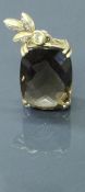 A 9 carat gold mounted smoky quartz pendant