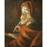 A 19TH CENTURY CONTINENTAL SCHOOL "The Scribe" a study of a gentleman in a turban and cloak,
