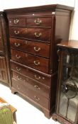 A 19th Century mahogany chest on chest CONDITION REPORTS Approx 182 cm high x 110 cm