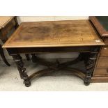 A Continental walnut single drawer side table,