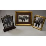 A modern photograph frame with plated mounts in the Imperial Russian manner with photograph of Tsar