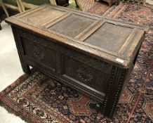 A 17th Century oak coffer,