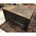 A 17th Century oak coffer,