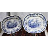 A "Chinese Marine" opaque china meat plate with gadrooned rim,