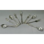 A quantity of plated cutlery