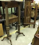 A wooden Windsor & Newton of London artist's easel together with a pair of Victorian mahogany