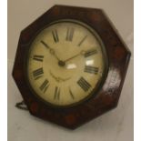 A 19th Century walnut and parquetry inlaid wall dial,