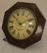 A 19th Century walnut and parquetry inlaid wall dial,