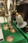 A collection of seven various modern students type table lamps in the Victorian style