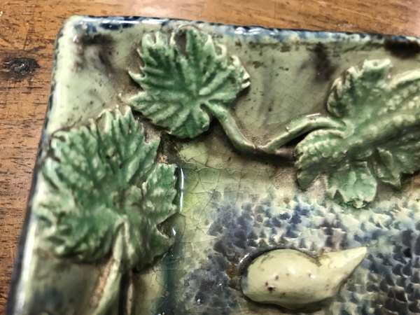 A 19th Century Palissy style majolica dish of rectangluar form, decorated in blues, - Image 16 of 21