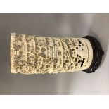 A circa 1900 Chinese carved ivory tusk section,