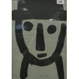 AFTER D BAND a limited edition print depicting a simplistic sketch of a man's head wearing a hat