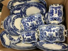 A Burgess & Leigh Middleport Pottery part dinner service decorated with floral sprays in the Art