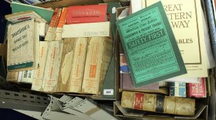 A quantity of various railway books including "Bradshaw's Railway Guides" 1950's etc,