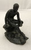 AFTER CARL AUGUST WILHELM SOMMER (1839-1921) "Hermes" a study of a nude seated upon a rock with