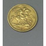 A Victorian gold half sovereign,