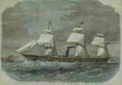 A collection of five hand-coloured engraved plates "Sail and Steam" taken from Illustrated London