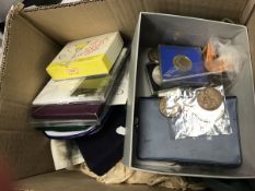 A box of assorted mainly 20th Century and later coins of the realm,