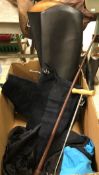 A pair of Cavallo black riding boots, size 6, a pair of half chaps,