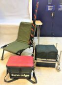 A collection of fishing tackle to include seat boxes by Matchbox, Sundridge, Watercraft,