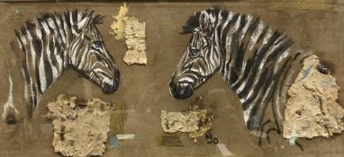 NICOLA OTTLEY "Studies of Zebra", mixed media, initialled lower right,