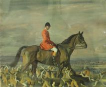 AFTER ALFRED MUNNINGS "Major T Bouch MFH with The Belvoir Hounds", portrait study,