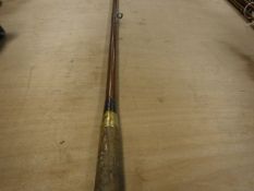 A vintage Greenheart four piece fly rod together with Playfair & Co canvas bag together with two