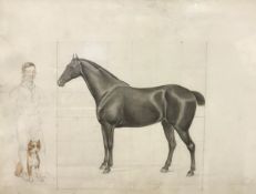 ATTRIBUTED TO ABRAHAM COOPER "Study of a Horse Jessy - It's Owner Mr Swailes and His Dog",