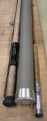 A Sage "Graphite Mark 4" 15ft 1" #10 three piece salmon fly rod complete with makers cover and