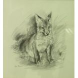 JOHN EDWARDS "The Fox", pencil study of a fox, signed lower left, together with CAREY "Kim",