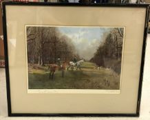 AFTER LIONEL EDWARDS "The Beaufort Grittleton Wood", colour print, signed in pencil lower left,