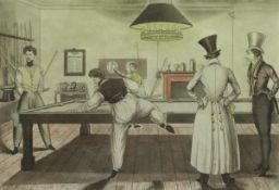 AFTER W.H. PYNE "Billiards", etching by J. Hunt, together with AFTER E.F.