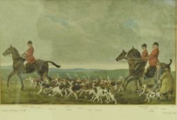 AFTER GEOFFREY SPARROW "Crawley and Horsham Hunt", watercolour and pencil over a print base, titled,