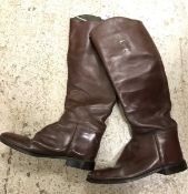 A pair of brown leather riding boots CONDITION REPORTS Size from heel to toe is