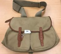 A Brady canvas and leather extending salmon fisher's bag,