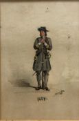 D RAY "Soldier from 1689", watercolour,
