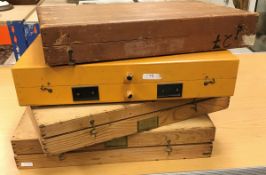 Four wooden entamology cases of plain rectangular form