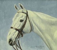 SUSAN TERROT "Grey Hunter", head study of a horse, oil on canvas, signed and dated 1934 lower right,