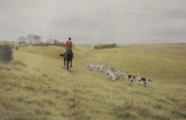 AFTER G D STINTON "Sidney Bailey with the VWH Hounds", limited edition print No'd.