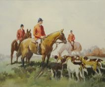 20TH CENTURY ENGLISH SCHOOL "Huntsman with hounds", watercolour, unsigned, together with "Timothy",