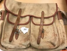 A Brady canvas and leather fisherman's shoulder bag